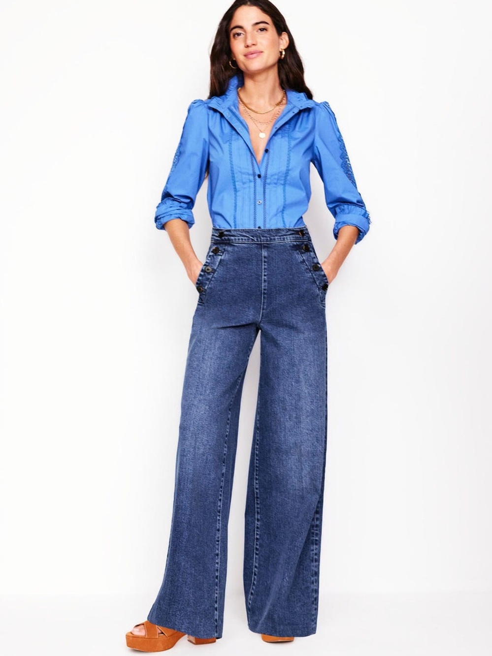 Boden Greenwich Sailor Jeans Denim Wide Leg 29